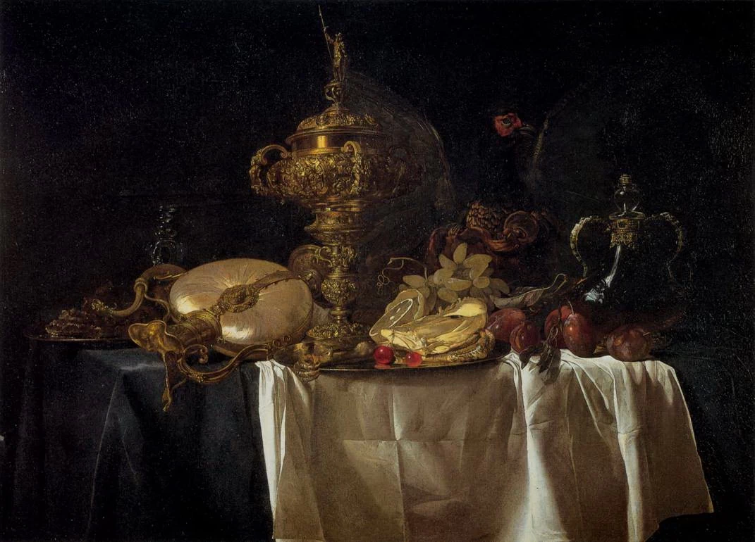 Natura morta con brocca di frutta, pappagallo e Nautilus - Palazzo Pitti, Firenze